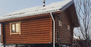 Баня из оцилиндрованного бревна под ключ в Новороссийске - от 134173 рублей